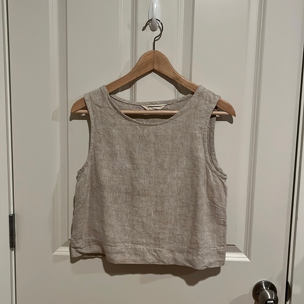 Elizabeth Suzann Petra crop top flax linen XS